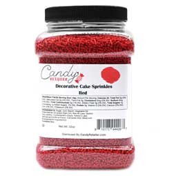 Candy Retailer Decorative Cake Sprinkles Red 32oz