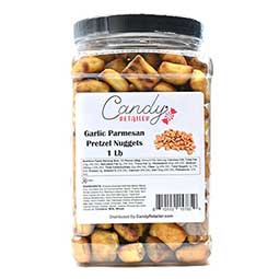 Candy Retailer Garlic Parmesan Pretzel Nuggets 1 Lb Jar