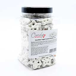 Candy Retailer Snowflake Yogurt Coated Pretzels 1lb Jar