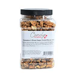 Candy Retailer Cinnamon Brown Sugar Pretzel Pieces 1 Lb Jar