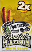 BLUNT WRAP DOUBLE PLATINUM - WHITE GRAPE- 25 PACKS OF 2