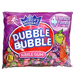 Dubble Bubble 4 Flavor Twist Bubble Gum 180ct Bag