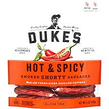 Dukes Shorty Hot n Spicy Sausages 5oz Bag