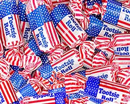 Candy Retailer - Flag Tootsie Rolls - Patriotic Candy - Red White and Blue Candy - Perfect for Fourth of July - 2 Pounds