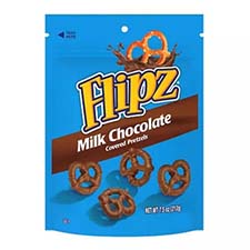 Flipz Milk Chocolate Covered Pretzels 7.5oz Peg Bag