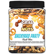 Grab Our Nuts Trail Mix Backyard Party 32oz Jar