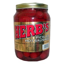 Herbs Pickled Hot Sausage Half Gallon Jar