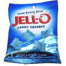 Jello Sour Berry Blue Candy Squares 4.5oz Bag