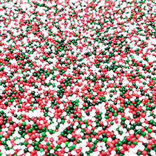 Candy Retailer Jingle Mix Christmas Cupcake Sprinkles Nonpareils 4oz