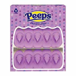 Just Born Easter Peeps lavender Marshmallow Chicks 4.5oz Box