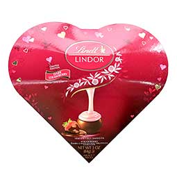 Lindor Valentines Strawberry Dark Chocolate Candy Truffle Friend Heart 3oz