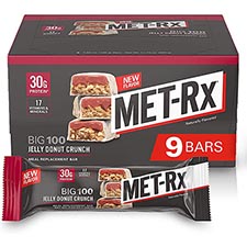 MET Rx Big 100 Jelly Donut Crunch 9ct Box