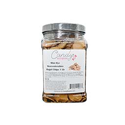 Candy Retailer Mini Rye Worcestershire Bagel Chips 1 Lb Jar