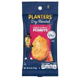 Planters Sweet and Spicy Dry Roasted Peanuts 6oz Bag