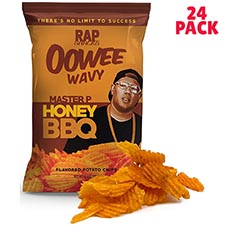 RAP SNACKS Oowee Wavy Master P Honey BBQ 2.5oz Bags 24ct Box