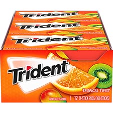 Trident Sugar Free Gum Tropical Twist 12ct Box