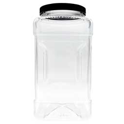 Jar 160oz Square with Grip and Label Panel