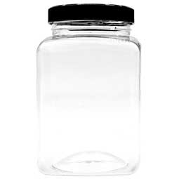 Jar 17oz Square with Grip and Label Panel
