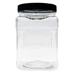 Jar 32oz Square with Grip and Label Panel