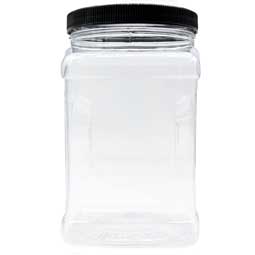 Jar 64oz Square with Grip and Label Panel