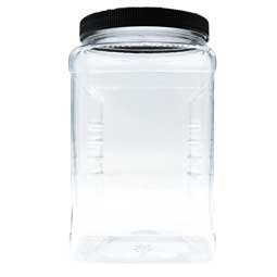 Jar 74oz Square with Grip and Label Panel