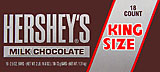 Hersheys Milk Chocolate King Size 18ct Box