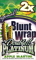 BLUNT WRAP DOUBLE PLATINUM - APPLE MARTINI - 25 PACKS OF 2