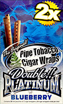 BLUNT WRAP DOUBLE PLATINUM - BLUEBERRY - 25 PACKS OF 2