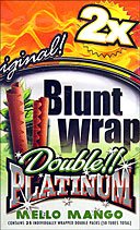BLUNT WRAP DOUBLE PLATINUM - MELLO MANGO - 25 PACKS OF 2