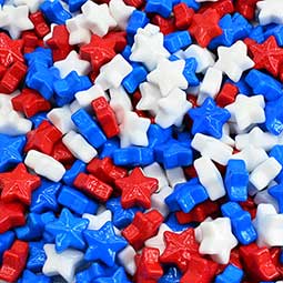 All American Patriotic Red White and Blue Candy Stars 1 Lb