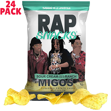 RAP SNACKS Migos Sour Cream With A Dab of Ranch 2.5oz Bags 24ct Box