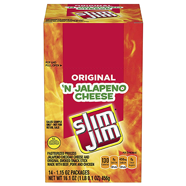 Slim Jim Original n Jalapeno Cheese 14ct Box