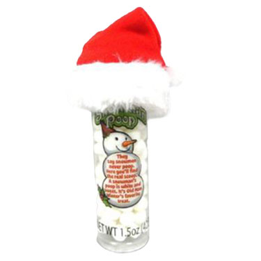 Snowman Poop Candy With Santa Hat 1.5oz Tub