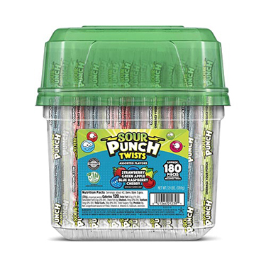 Sour Punch Twists Assorted 180ct Tub