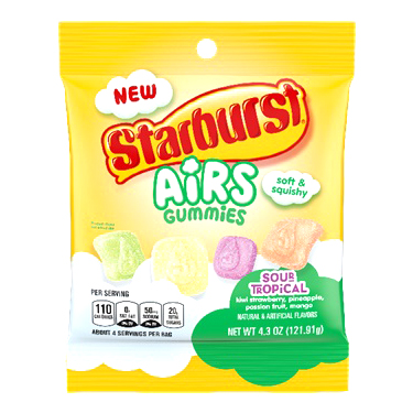 Starburst Airs Gummies Sour Tropical 4.3oz Bag