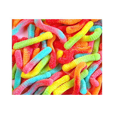 Sunrise Sour Neon Worms 6 Flavors 1lb