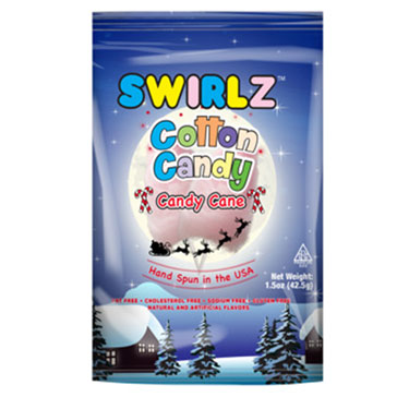 Swirlz Cotton Candy Candy Cane Flavored 1.5oz Bag
