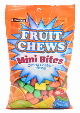 Tootsie Roll Fruit Chews Mini Bites Peg Bag 6 oz