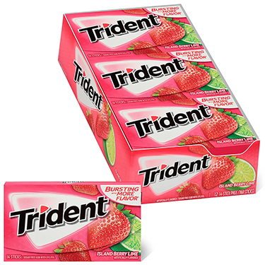 Trident Sugar Free Gum Island Berry Lime 12ct Box