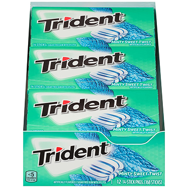 Trident Sugar Free Gum Minty Sweet Twist 12ct Box