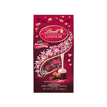 Lindor Valentines Dark Strawberry Truffles 8.5oz Bag