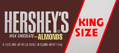 Hersheys Milk Chocolate with Almonds King Size 18ct Box