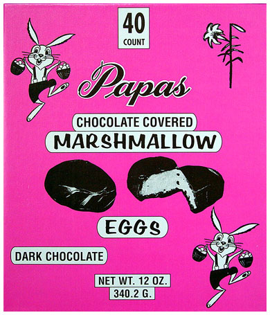 Papas Dark Chocolate Covered Marshmallow Eggs 40CT Box