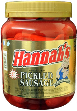 Hannahs Pickled Sausage 32oz. Jar
