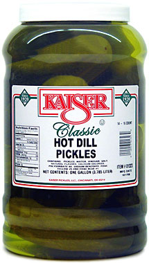 Kaiser Hot Dill Pickles Gallon Jar 14 to 16 Count