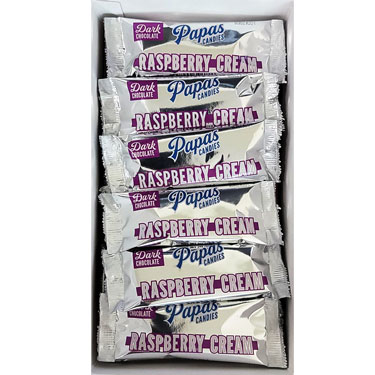 Papas Raspberry Cream Dark Chocolate Bars 24ct Box